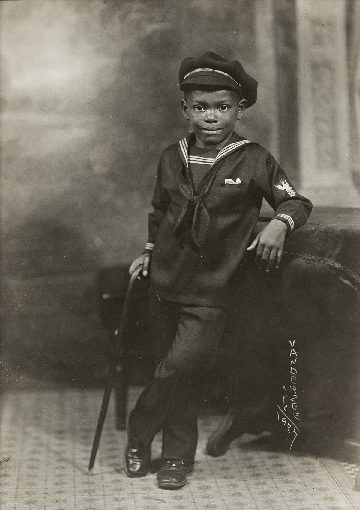 JAMES VANDERZEE (1886 - 1983) Untitled (Portrait of a Boy in a Sailor Suit).